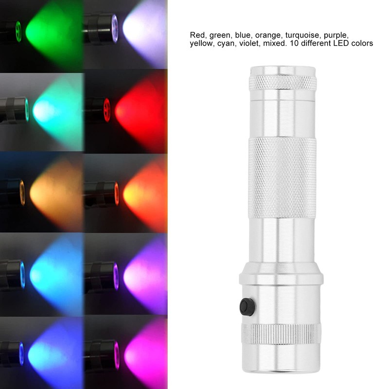 Asixxsix Multicolour LED Torch, 10 Colour in 1 LED Torch