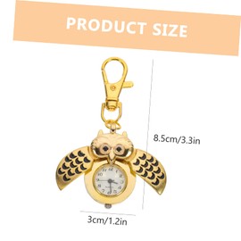 Healeved 1pc Vintage Owl Shape Pocket Watch Keychain Owl Pocket Watch Decorative Keychain for Men Women
