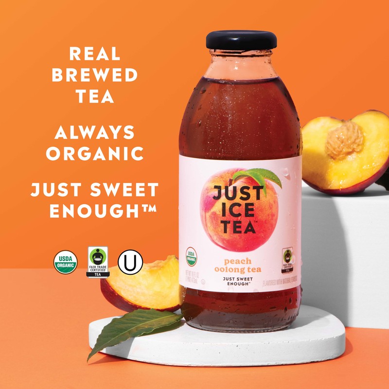 Just Ice Tea Organic Iced Tea, 16 Fl Oz Glass