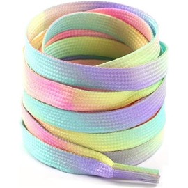 Enyolidimk 1 Pair Rainbow Shoelaces with Coloured Shoelaces for Trainers, Trainers, Sports Shoes, Skate Shoes, Shoe Accessories and Care, Metallic, 35 EU, metallic