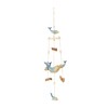 Deco 79 Ceramic Whale Handmade Ombre Windchime with Driftwood and