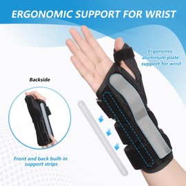 joingood Thumb Spica Splint & Wrist Brace, De Quervain's Tenosynovitis Brace, Carpal Tunnel Wrist Brace Support, Trigger Thumb Splint for Tendonitis, Arthritis, Thumb Stabilizer Wrist Support(Right,S)
