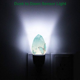 Uanvaha Butterfly Night Light LED Dusk to Dawn Night Lamp Auto Sensor for Bedroom Bathroom Hallway Living Room