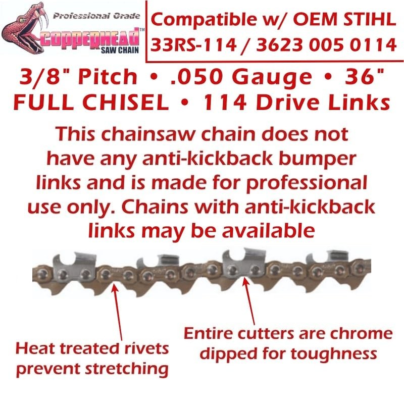 Rotary Copperhead 2-Pk 36" Chainsaw Chain compatible with STIHL 33RS-114/3623