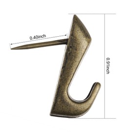 Hotop Pin Hooks Push Pin Hangers, 20 lbs Push Pin Hanger, Picture Hanging Nails for Home Office Fabric Wall Wooden (Bronze,15 Pieces)