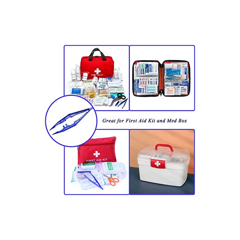 First Aid Tweezers, Plastic Tweezers, Disposable Forceps for Medical, Crafts,