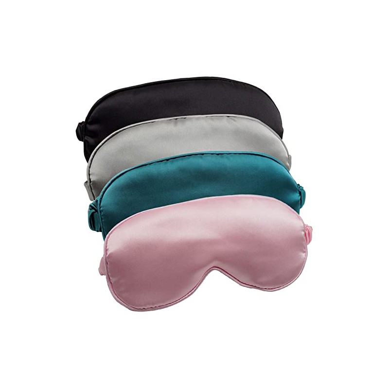 LERSVICVIL Pack de 4 máscaras de seda para ojos de
