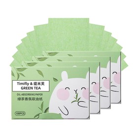 400 Pieces Blotting Paper - 4 Pieces Face Blotting Paper Set for Oily Skin Care - Blotting Papers, Natural Oil Absorbent Sheets, Oil Blotting Paper, Face Blotting Papers (Green)