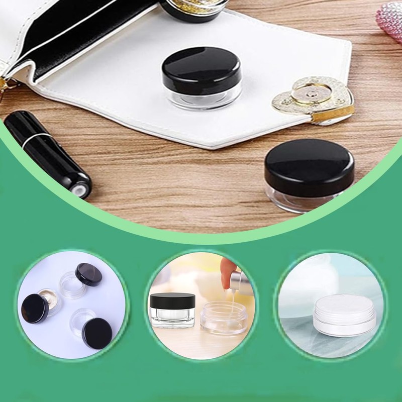 BIRLOZA Transparent Empty Containers, 10 Pieces Cream Jars, Mini Tins,