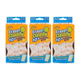 Scrub daddy modelo Eraser Daddy Fibra+Borrador 3 Paquetes de 2 Esponjas c/u