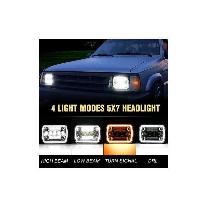 Unbranded Pair 5x7'' 7x6 LED Headlight DRL For International 9900i