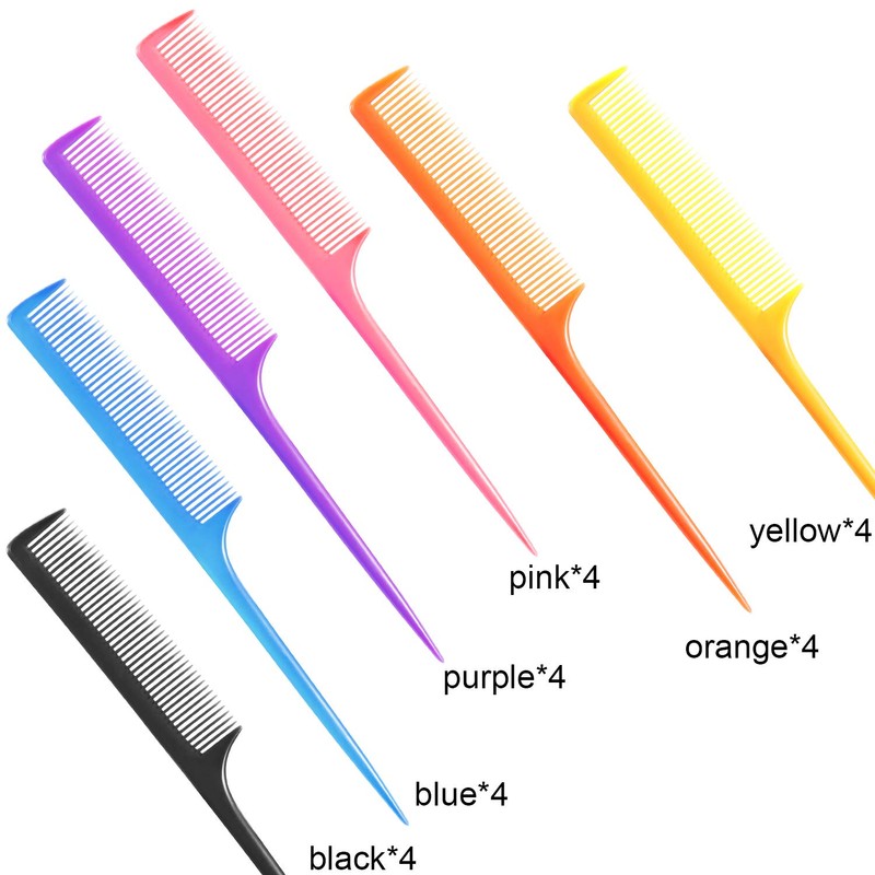 Yaomiao 24 Pcs Rat Tail Combs for Woman Parting Combs