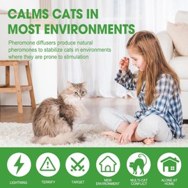 Cat Pheromones Calming Diffuser, Pheromone Calming Diffuser for Cats, Plug in+ 1 Pack 45ml Trial Pack Cat Anxiety Relief Up to 30 Days