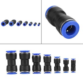 OD 4/6/8/10/12/14/16 mm Air Hose Pneumatic Straight Plug Air Push Quick Couplings Plastic Blue + Black 35 Pieces