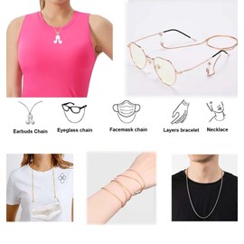 Magnetic Anti-Lost Strap Chain Necklace String Holder Accessories for Airpods Pro 3 2 1, Earphone Stainless Steel