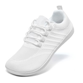 Limberun Minimalist Barefoot Shoes - Wide Toe Box Zero Drop Walking Sneakers Lingt - White (Men 6.5/Women 8)