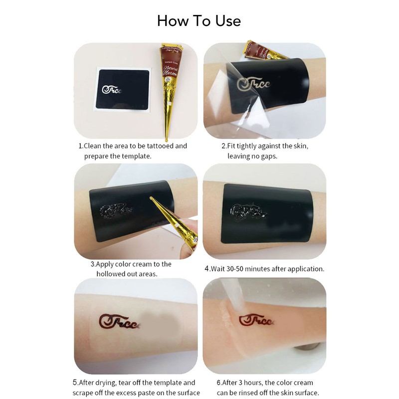 12pcs Temporary Tattoo Pastes 10.6 Oz Drawing Waterproof Semi Permanent
