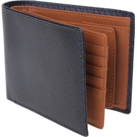 Legare Carbon Leather Bi-Fold Wallet, Large Capacity, Holds Lots of Cards, Genuine Leather, Coin Purse - brown