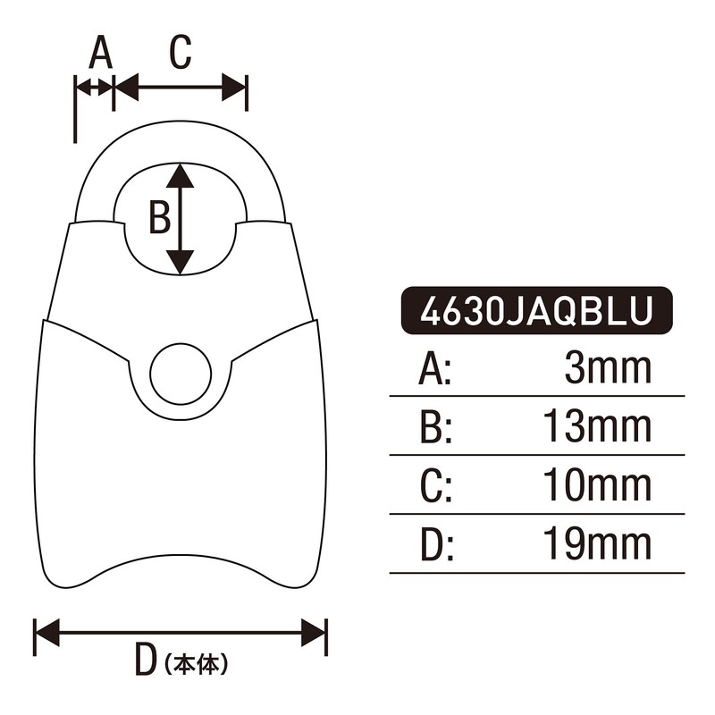 Master Lock 4630JAQBLU 4630JAQBLU Padlock, Key Type, Small, Lightweight, Main
