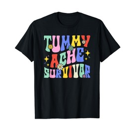 Tummy Ache Survivor Retro Vintage Groovy Funny Stomachache T-Shirt