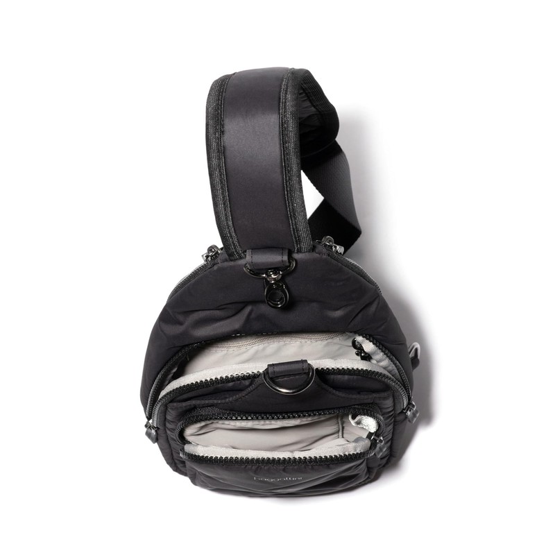Baggallini Central Park Sling, Black Puff