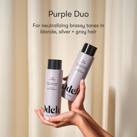 Odele Sulfate-Free Purple Shampoo & Conditioner Set for Neutralizing Brassy Tones in Blonde, Silver + Gray Hair, 13 Fl Oz Each (2-Pack)