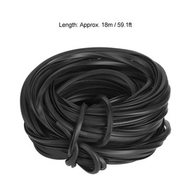 Greenhouse Rubber Strip, 18 m, Black Universal Rubber Sealing Strip, Glass Seal, Rubber Cable for Greenhouse Supplies (18 m/59.1 ft)
