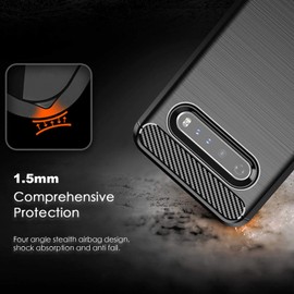SCL Case for LG V60 ThinQ Case, [Red] Carbon Fiber Effect Gel Grip Protection Cover [Anti Scratch][Anti Collision]