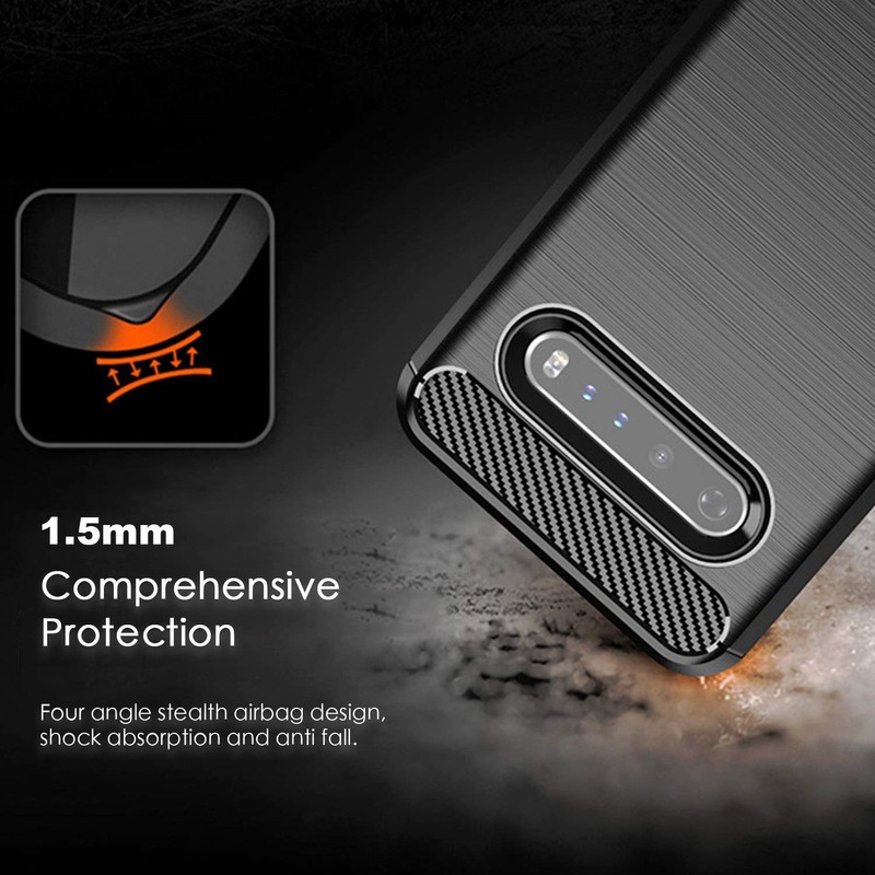 SCL Case for LG V60 ThinQ Case, [Red] Carbon Fiber