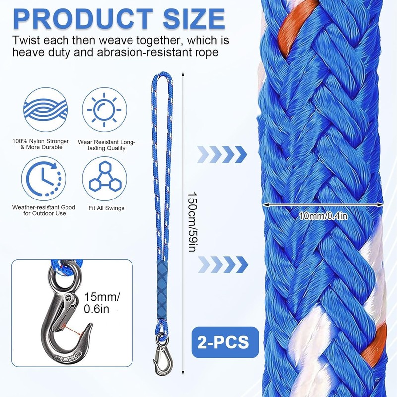 Treadstar Hanging Rope, Swing Tree Attachment Rope for Outdoor Tree