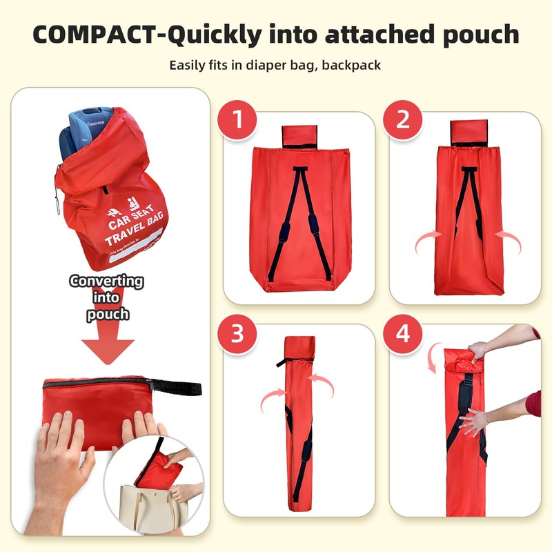 Car Seat Travel Bag for Airplane,Waterproof Car Seat Cover for