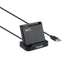 TOOQ TQR-220B - External Electronic ID and Smart Card Reader (DNIe) DNIe Vision, USB 2.0 with USB-A Port, Compatible with Mac and Windows (Spain), Black