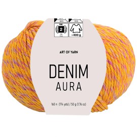 Variegated Yarn 55% Cotton,45% Poliacrylic,50g(1.76 Oz),160m(174 Yds) Soft & Smooth Yarn Sport – Fine(2) for Crocheting, Knitting, Amigurumi,Blankets,Garments (Coral Reef Twist, Denim Aura Pack1)