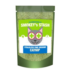 Smokey's Stash Catnip Stalkless Dried Ground Premium Bulk 6 Ounce Bag Strong Cat nip for Cats…