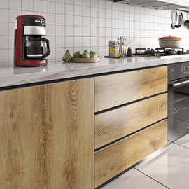 Livelynine Oak Wood Contact Paper Peel and Stick Thick Wood Contact Paper for Countertops Desk Kitchen Cabinet Wallpaper Peel and Stick Countertops Waterproof Vinyl Wrap Floor Laminate Roll 15.8x78.8