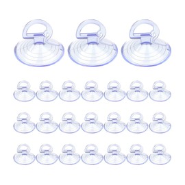 Ohleats 24PCS Car Glass Windshield Sunshade Suction Cups, Powerful Pull Ring Dovetail Sucker Hooks, Multi-Purpose Window Suction Cups for Kitchen Bathroom, Car Accessories (Transparent, 3.5 cm)