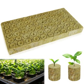 Nuyoah Rock Wool Cultivation Cubes Hydroponics Rockwool Cube Rockwool Cube 2 x 2 x 2.7 cm Pack of 60 Rockwools Grow Cubes Plants Hydroponic Rock Wool Round for Bottomless Cultivation Cuttings Clones