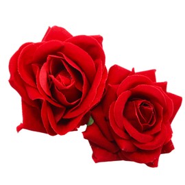 Wuyituart Red Rose Hair Clip Comb Red Hair Accessories Flower Bohemia Hairpin