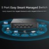 Goalake 5-Port Gigabit Easy Smart Managed Switch – Compact Network