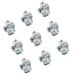 Gedotec Impact Thread Furniture Connector Metal Screw-In Nut with 4 Drive-In Tips, Thread Insert with Internal Thread M10 x 11 mm, Galvanised Steel, Pack of 25, Screw-In Sleeves Wood for Pressing In