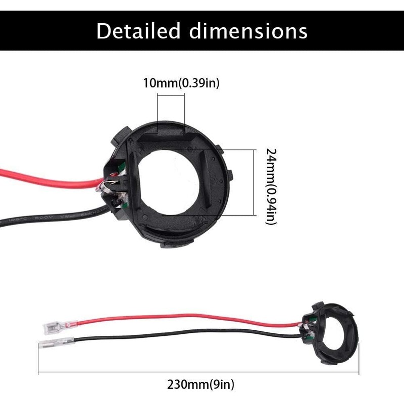 SOCAL-LED 2x H7 LED Adapter Headlight Bulb Holder Retainer Clip