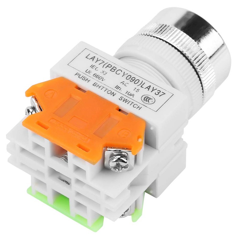 Momentary Push Button Switch, Akozon Reset Flat Head Push Button