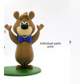 UNPAINTED Yogi Bear BooBoo Bear 3D Printed Model Kit 4" Tall