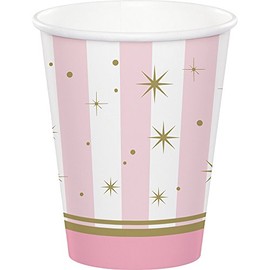 Creative Converting Twinkle Toes Ballerina Paper Party Cups, 9 oz, Pink