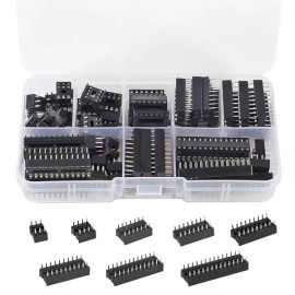 DWEII 66피스 2.54mm 피치 DIP IC 소켓 어댑터 모음 키트 6 8 14 16 18 20 24 28 핀 [132 Pieces] DWEII 66-Piece 2.54mm Pitch DIP IC Socket Adapter Collection Kit 6 8 14 16 18 20 24 28 Pin [132 Pieces]