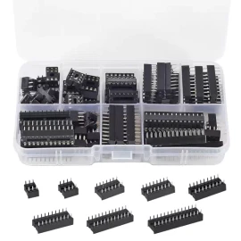 DWEII 66피스 2.54mm 피치 DIP IC 소켓 어댑터 모음 키트 6 8 14 16 18 20 24 28 핀 [132 Pieces] DWEII 66-Piece 2.54mm Pitch DIP IC Socket Adapter Collection Kit 6 8 14 16 18 20 24 28 Pin [132 Pieces]