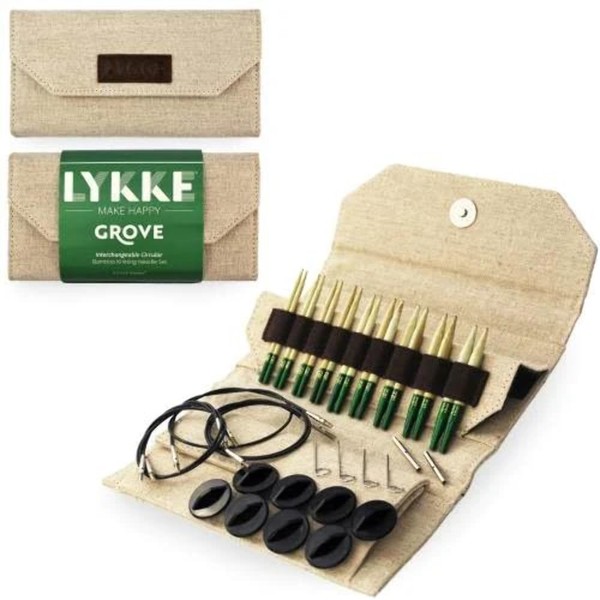 Grove Lykke Interchangeable Circular Knitting Needles Set 3.5-inch Beige