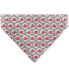 The Coca-Cola Company Pet Bandana Diet Coke Bottle Caps Scattered Grays White Red Slip On Collar Bandana Only