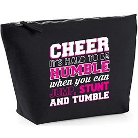 Hippowarehouse Cheer It's Hard To Be Humble Cheerleading printed make up cosmetic wash bag 18x19x9cm