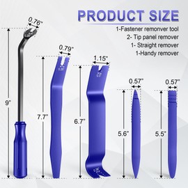 Unifizz 5 pcs Auto Trim Removal Tool Kit,Auto Plastic Pry Tool Kit,No Scratch Plastic Pry Tool Kit - Interior Door Panel Clip Fastener Removal Set for Vehicle Dash Radio Audio Installer (Blue)